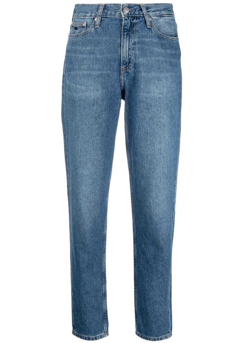 Calvin Klein high-rise tapered-leg jeans