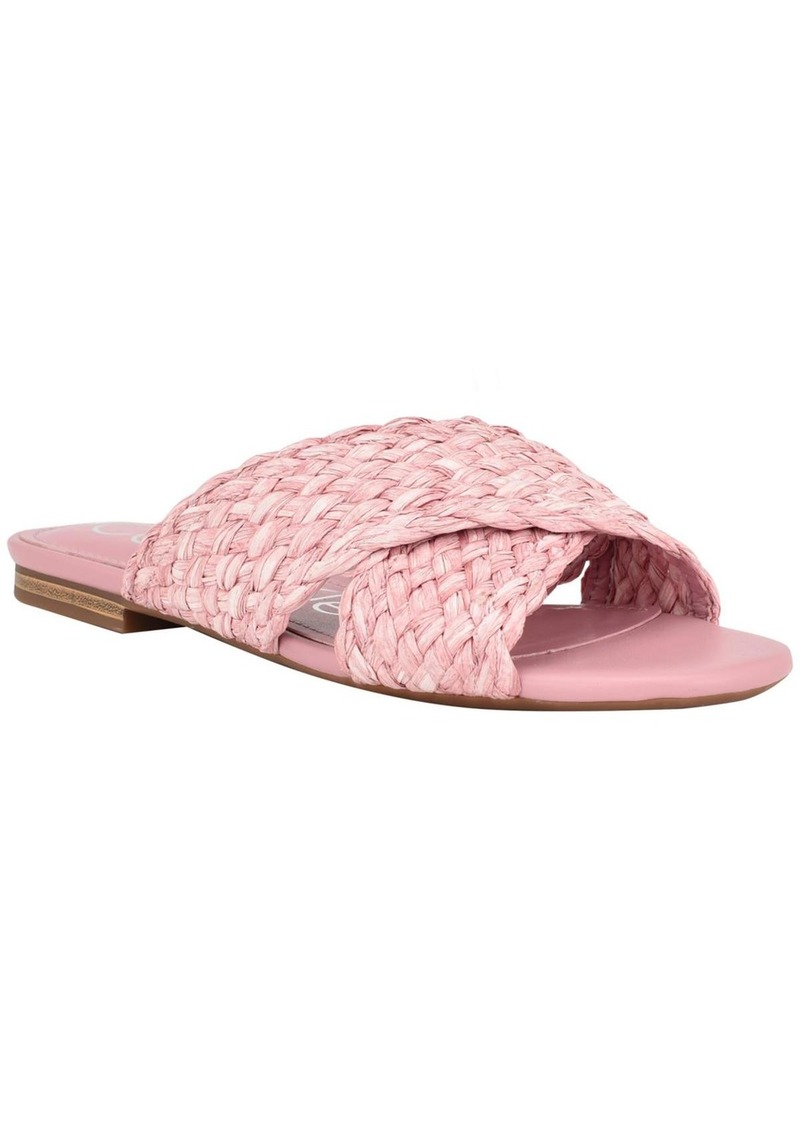 Calvin Klein June 2 Womens Woven Peep-Toe Slide Sandals