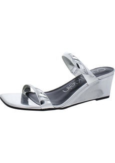 Calvin Klein Kenza Womens Metallic Slip-On Wedge Sandals