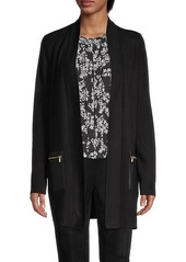 Calvin Klein Knit Faux-Leather Cardigan