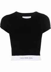 Calvin Klein knitted logo-waist top