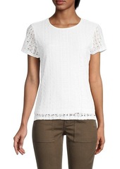 Calvin Klein Lace Short-Sleeve Top