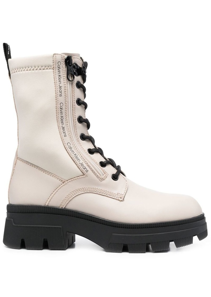 Calvin Klein lace-up leather combat boots