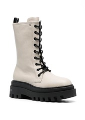 Calvin Klein lace-up leather platform boots