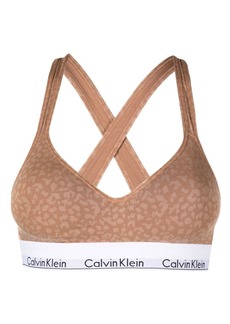 Calvin Klein leopard-print logo-band bralette
