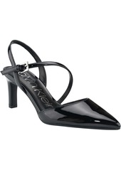 Calvin Klein Loden Womens Patent Pointed Toe Slingback Heels