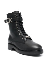 Calvin Klein logo-buckle combat boots
