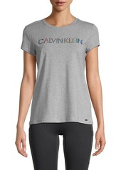 Calvin Klein Logo-Embossed Cotton-Blend T-Shirt