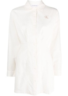 Calvin Klein logo-embroidered cotton shirt dress