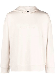 Calvin Klein logo-embroidered panelled hoodie