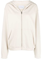 Calvin Klein logo-embroidered zip-up hoodie