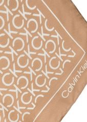 Calvin Klein logo-monogram silk scarf