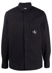 Calvin Klein logo-patch flap-pocket shirt