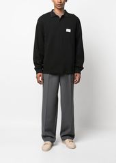 Calvin Klein logo-patch long-sleeve polo top