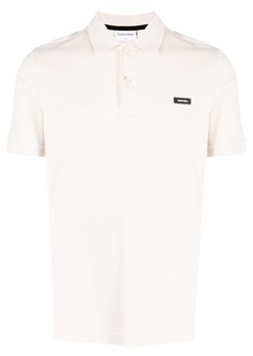 Calvin Klein logo-patch piqué polo shirt