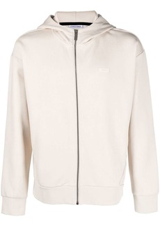 Calvin Klein logo-patch zip-up hoodie