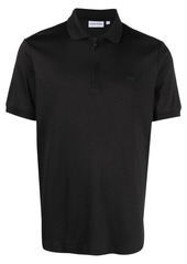 Calvin Klein logo-patch zip-up polo shirt
