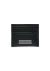 Calvin Klein logo-plaque leather cardholder