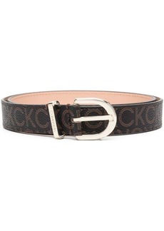 Calvin Klein logo print buckle belt