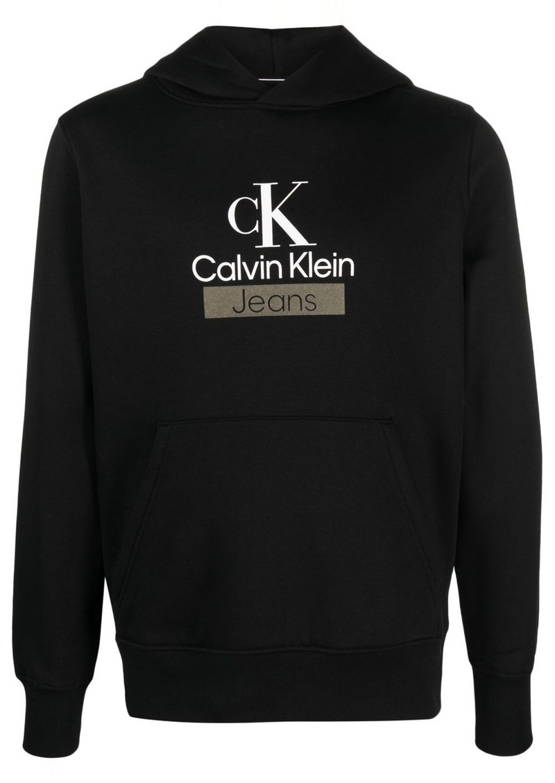 Calvin Klein logo-print cotton-blend hoodie