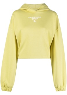Calvin Klein logo-print cropped hoodie