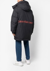 Calvin Klein logo print hooded parka