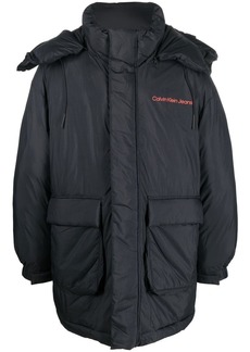 Calvin Klein logo print hooded parka