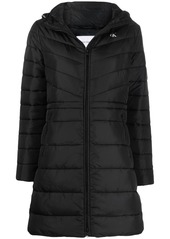 Calvin Klein logo-print hooded quilted jacket