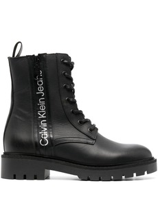 Calvin Klein logo-print leather boots