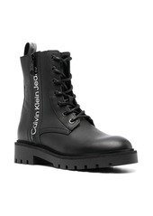 Calvin Klein logo-print leather boots
