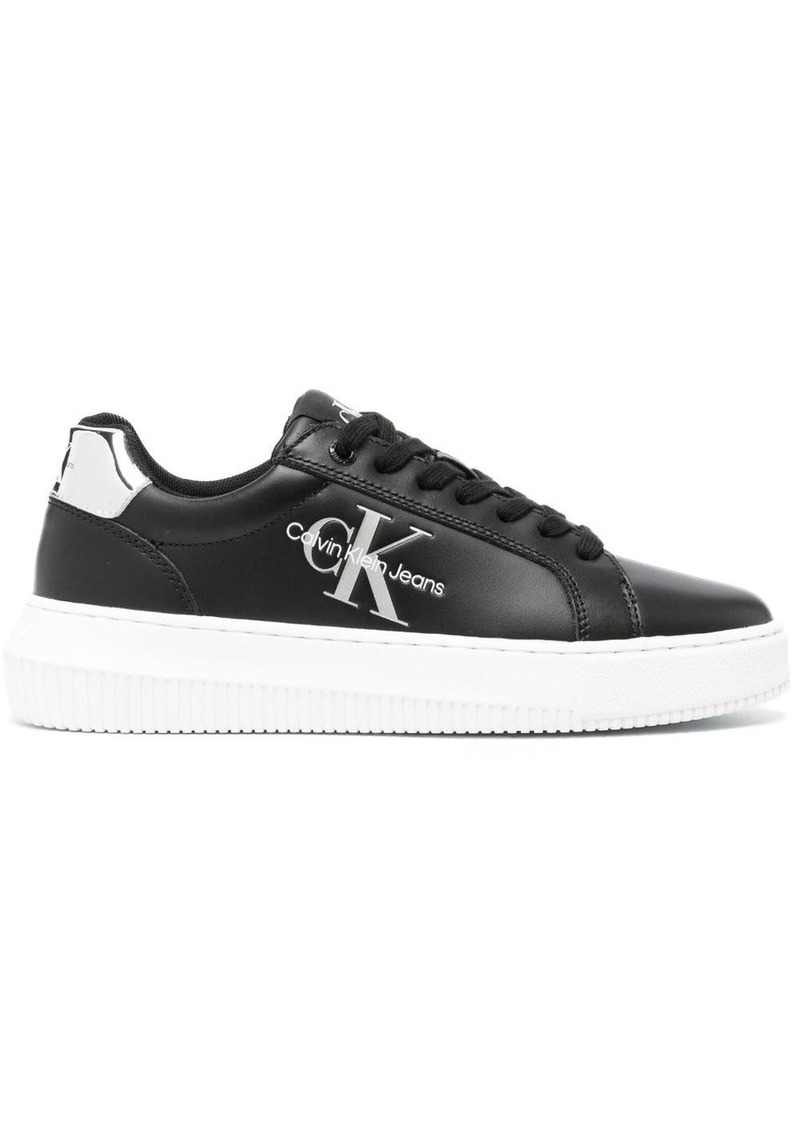 Calvin Klein logo-print leather sneakers