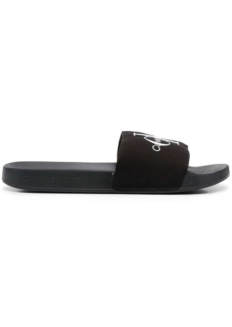 Calvin Klein logo-print moulded slides