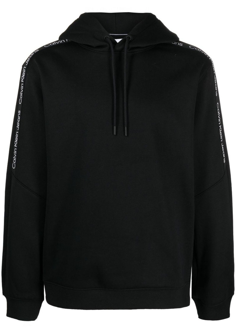 Calvin Klein logo-tape long-sleeve hoodie