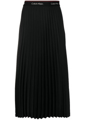 Calvin Klein logo-tape pleated skirt