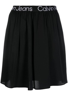 Calvin Klein logo-waist mini skirt