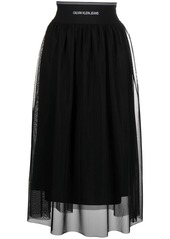 Calvin Klein logo waistband layered skirt