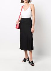 Calvin Klein logo-waistband midi skirt