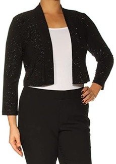 Calvin Klein Three-Quarter-Sleeve Shimmer Shrug