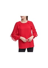 Calvin Klein Long Sleeve Top with Ruffle Detail