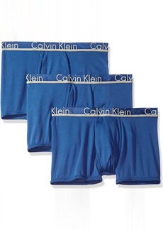 Calvin Klein Men's 3 Underwear Comfort Microfiber Trunks In Airforce/airforce/airforce