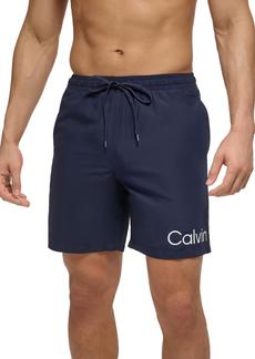 Calvin Klein Mens Beachwear Logo Swim Trunks