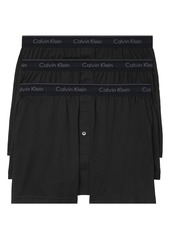 Calvin Klein 3-Pack Knit Cotton Boxers in Black at Nordstrom