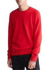 Calvin Klein Mens Marled Wool Blend Crewneck Sweater