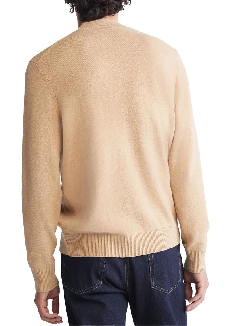 Calvin Klein Mens Ribbed Trim Pullover Mock Turtleneck Sweater
