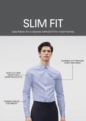 Calvin Klein Men's Slim-Fit Non-Iron Spread Collar Herringbone Dress Shirt - White