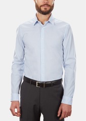 Calvin Klein Men's Slim-Fit Non-Iron Performance Stretch Blue Check Dress Shirt - Bluebird