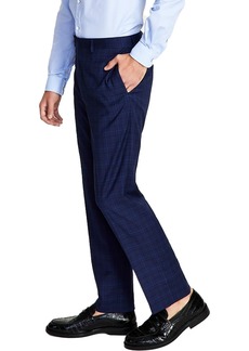 Calvin Klein Mens Slim Fit Plaid Suit Pants