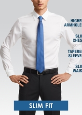 Calvin Klein Steel Men's Slim-Fit Non-Iron Stretch Performance Dress Shirt - Jet Black