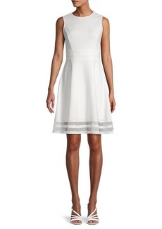 Calvin Klein Mesh Hem Fit-&-Flare Dress