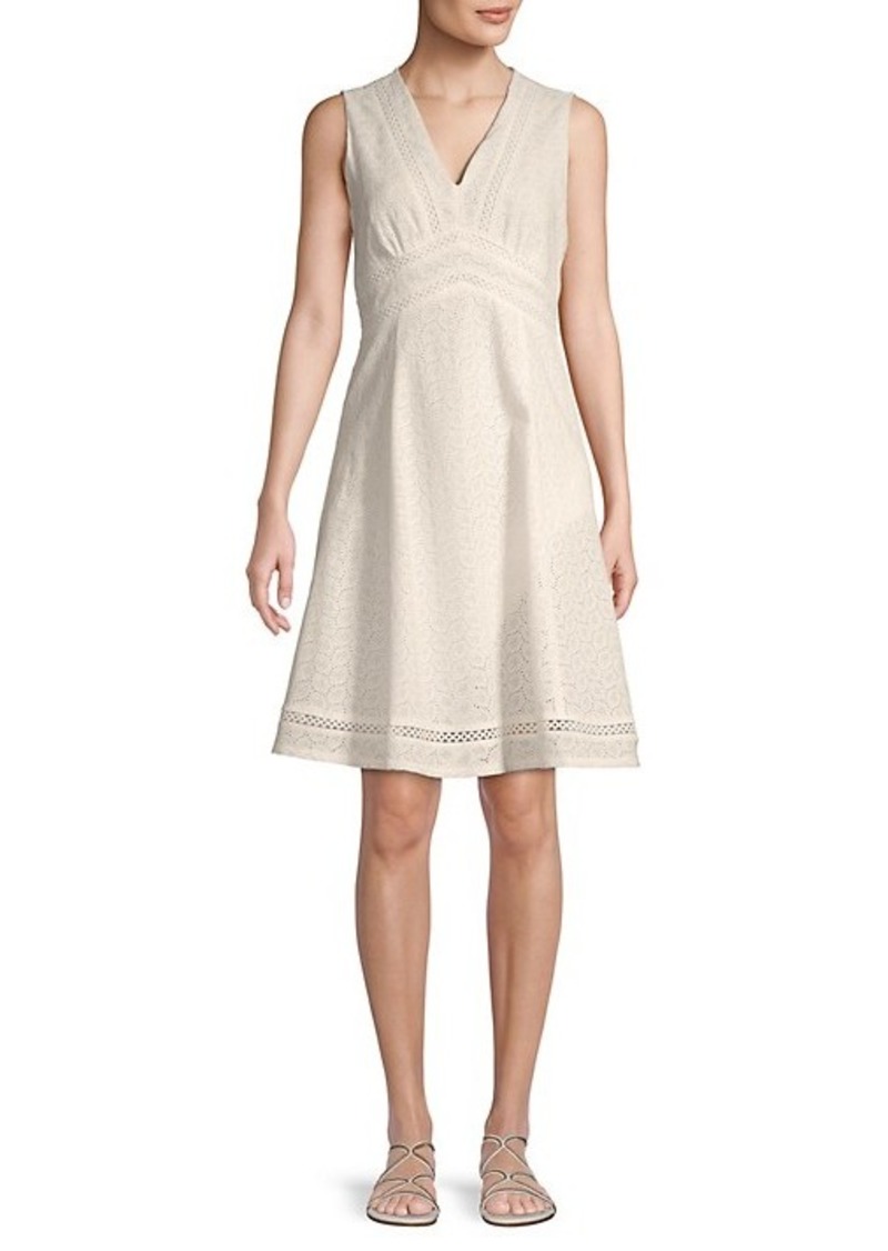 calvin klein eyelet fit and flare dress